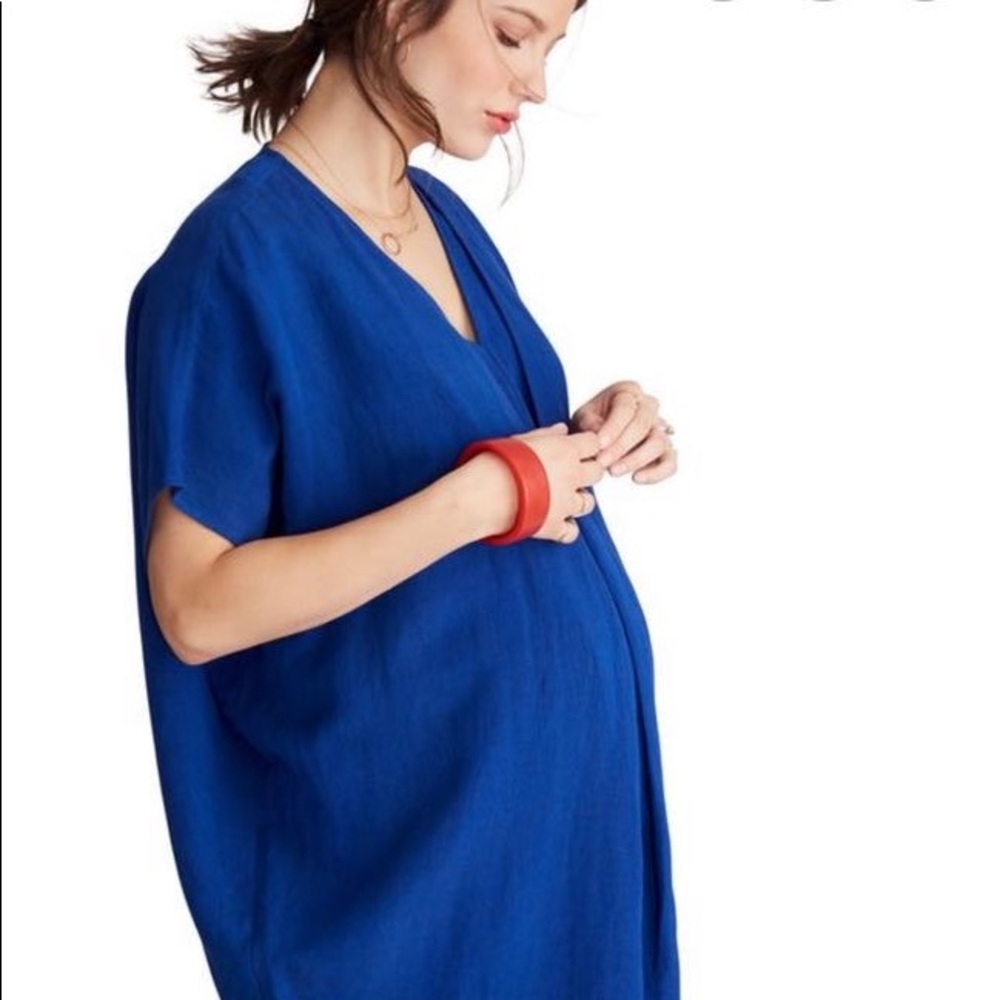 Hatch maternity royal blue maternity caftan tunic beach dress o/s XS S M L